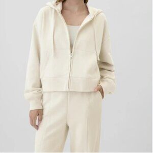 Gap Oversize Full Zip Hoodie + Jogger Set Cream M
